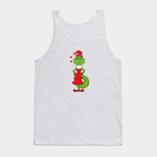 Grinch Cartoon Full of Christmas Cheer Tank Top by ragil_studio